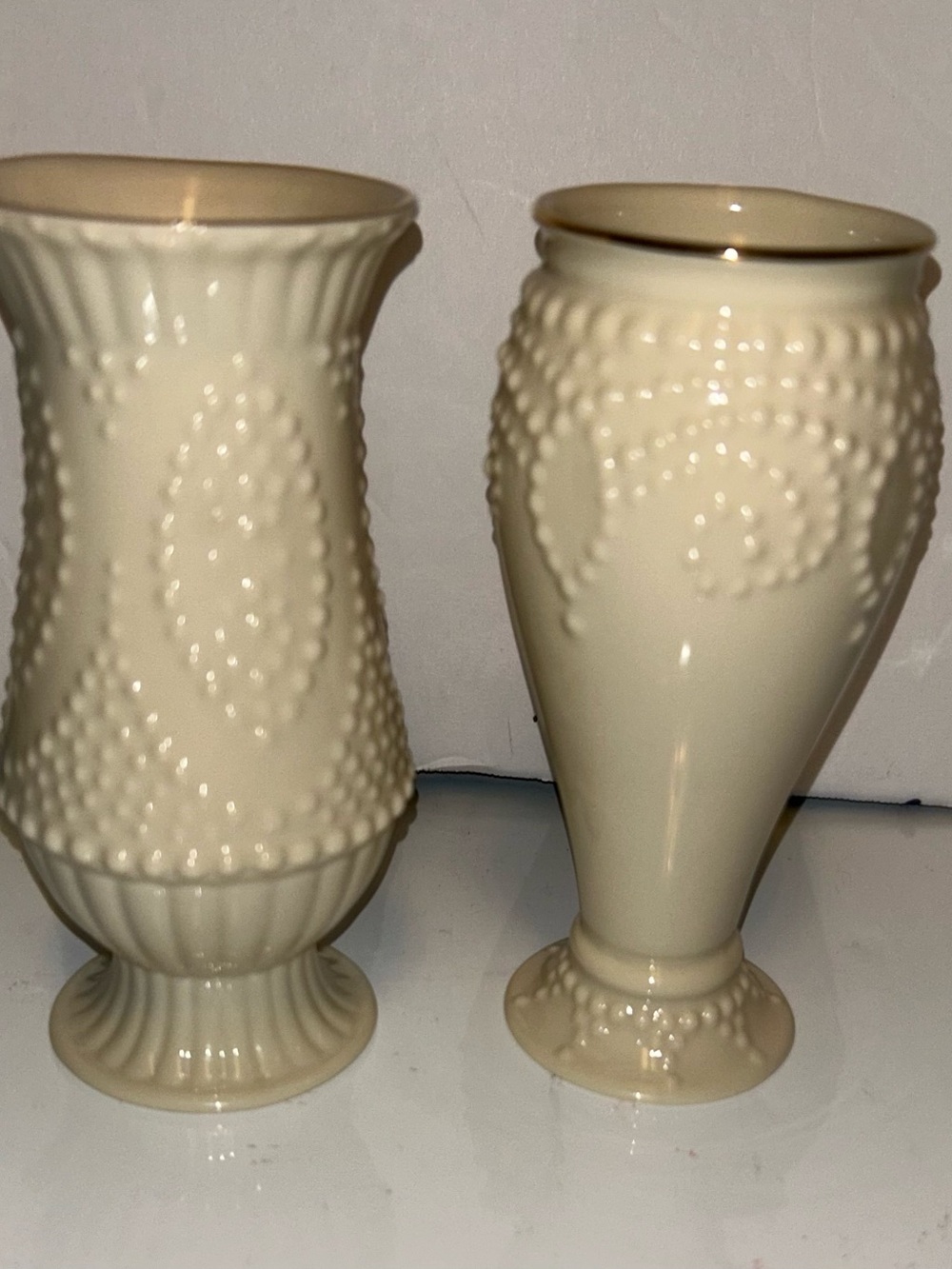 2 Lenox Mini Vases Ivory